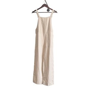Eileen Fisher Beige Organic Linen Cropped Jumpsuit